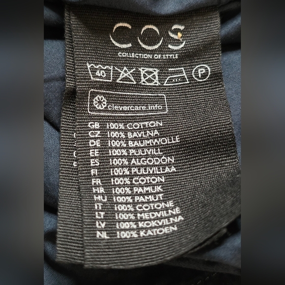 COS Sleeveless Cotton Dark Blue Dress, Small - Picture 10 of 10